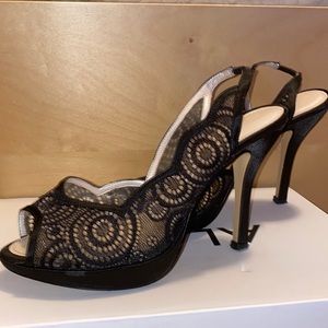 Caparros Black Lace style heel sz 7